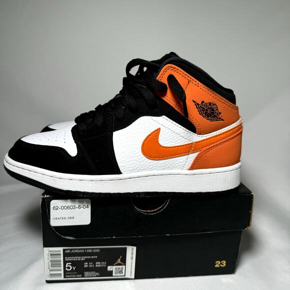 Size 5 - Air Jordan 1 Mid GS Shattered Blackboard 2019 Men's Shoes Ships Now - Picture 8 of 9